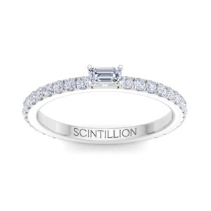 MINIATURE SOLITAIRE  PRONGS SETTING EMERALD CUT