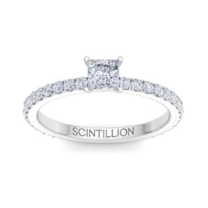 MINIATURE SOLITAIRE  PRONGS SETTING PRINCESS CUT